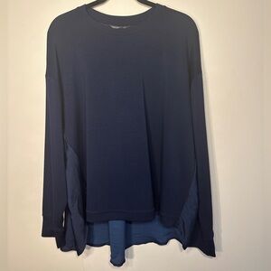 Simply Vera Vera Wang Deep Blue Silk Back Top